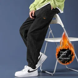 Thermal Pants Man Winter Corduroy Fleece Warm Brushed Thickened Pants Men Korean Style Clothes Baggy Harem Trousers for Men