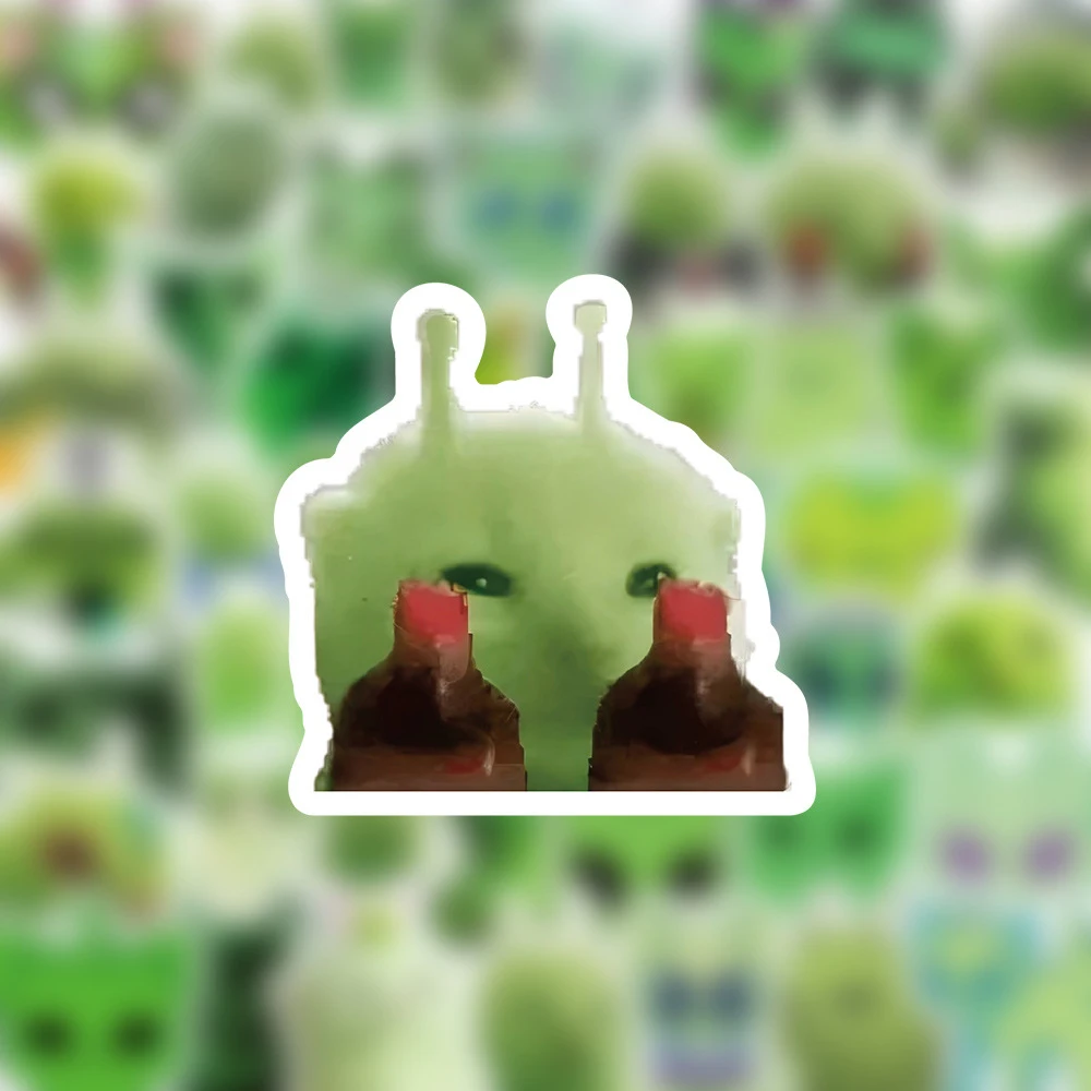10/30/50/100pcs Cartoon Green Alien Cat MEME Stickers Funny Creative Graffiti Decal DIY Notebook Phone Laptop Waterproof Sticker