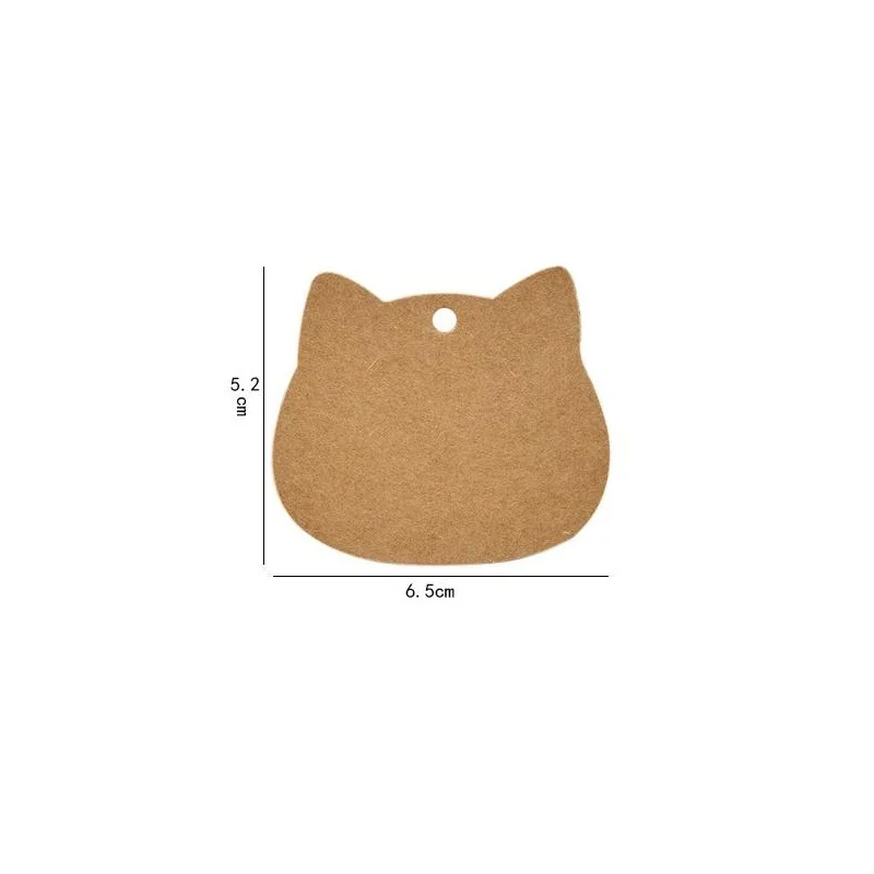 50 etichette a forma di gatto in carta kraft bianca, etichette da appendere, sacchetti regalo, etichette fatte a mano per la casa, forniture per