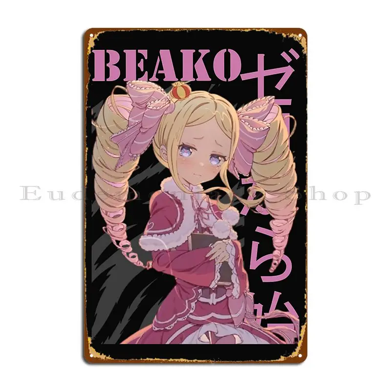 Beako Re Zero Metal Plaque Poster Home Living Room Bar Custom Wall Tin Sign Poster