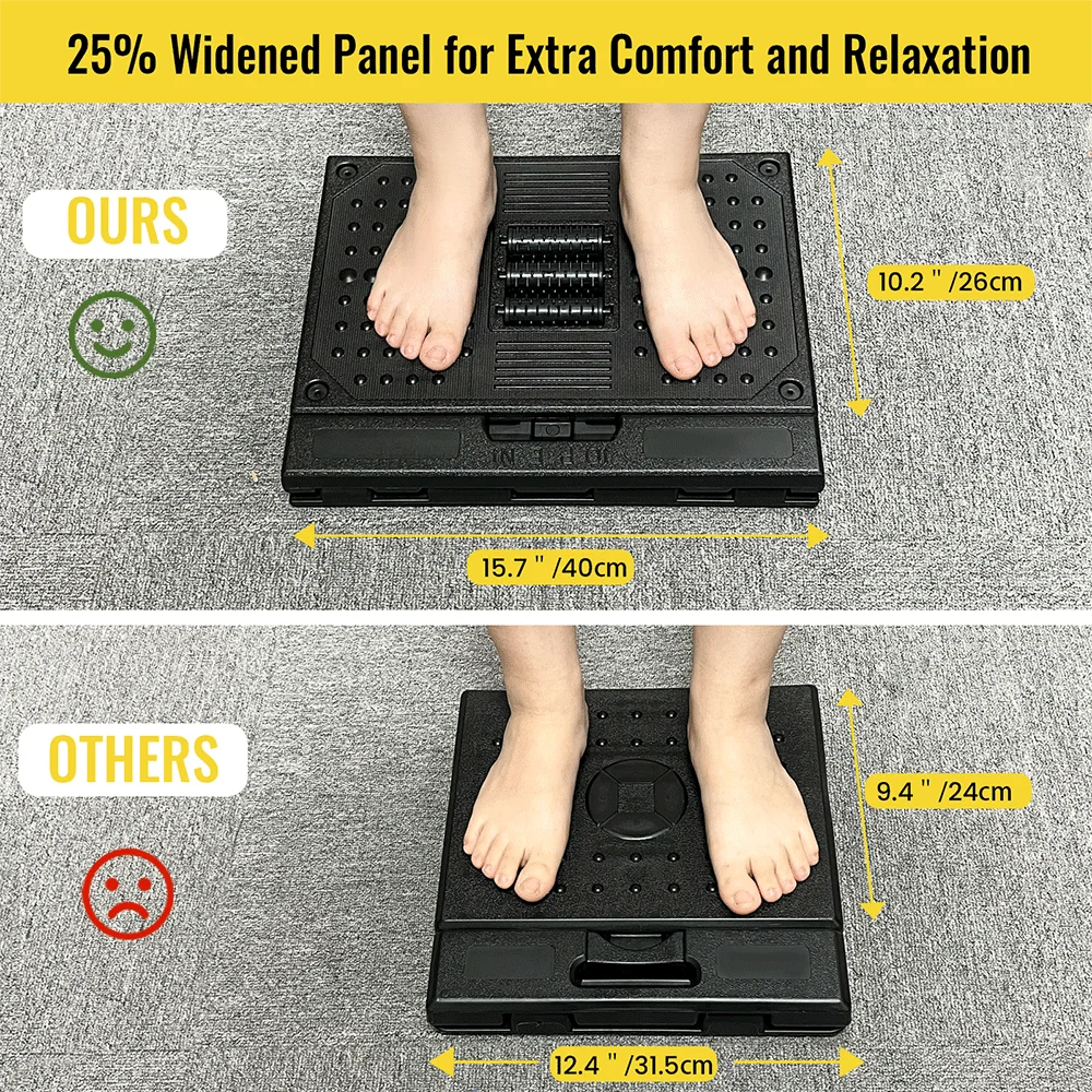 Ergonomic Adjustable Foot Rest for Under Desk Foldable Footrest with Removable Massage Beads Pad, Height & Angle Adjustable image 2