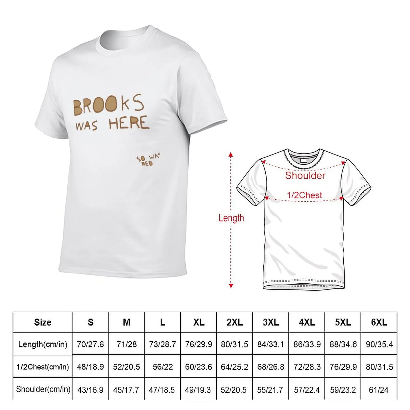 كان بروكس هنا... لذلك كان تي شيرت أحمر تي شيرت رجالي تي شيرت قطن رجالي 100% تي شيرت