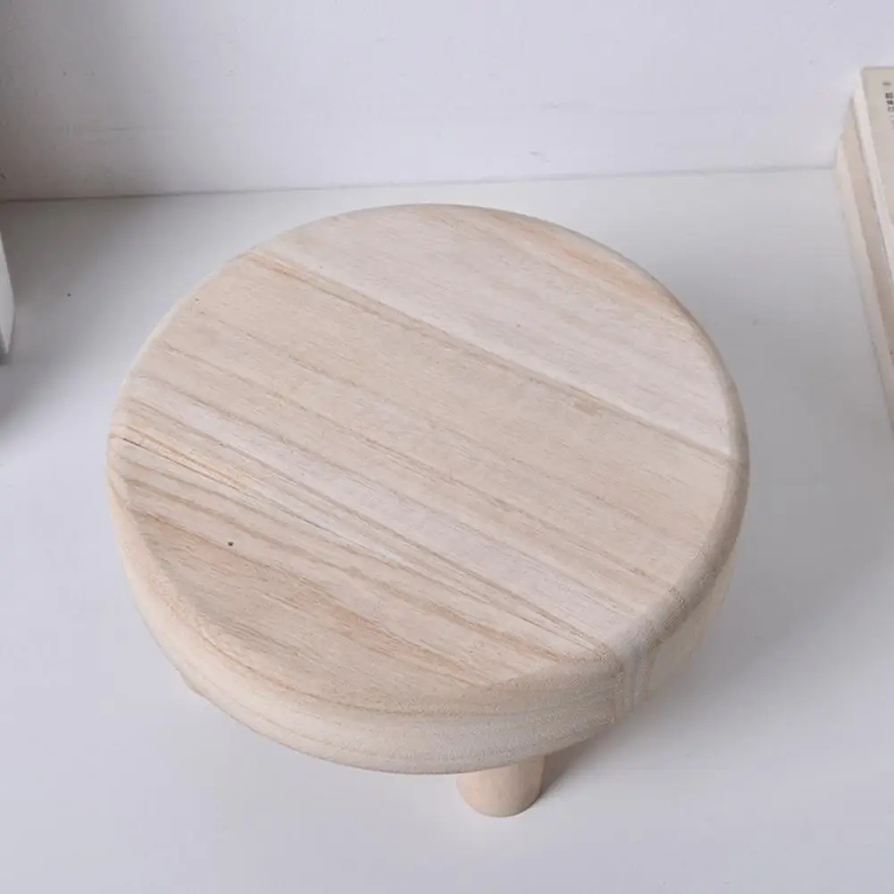 Useful Small Wooden Stool Wear-resistant Flower Pot Stand Fine Workmanship Wood Texture Flower Pot Stand  Rest