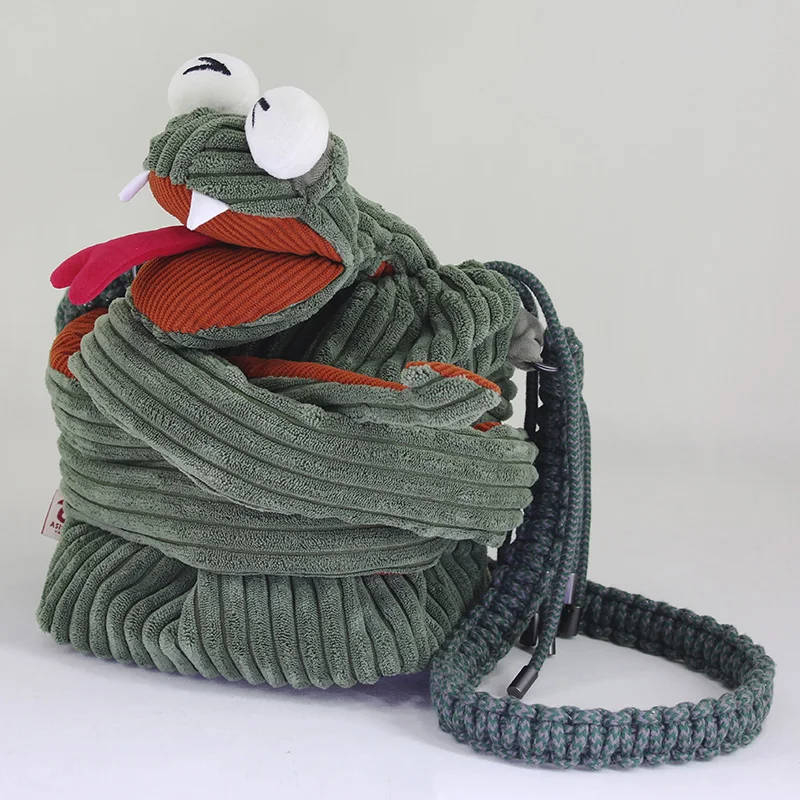 

Original Distinctive Crossbody Bags For Women New In Cute Snake Shape Woven Shoulder Strap Drawstring Closure Novelty Small Bags