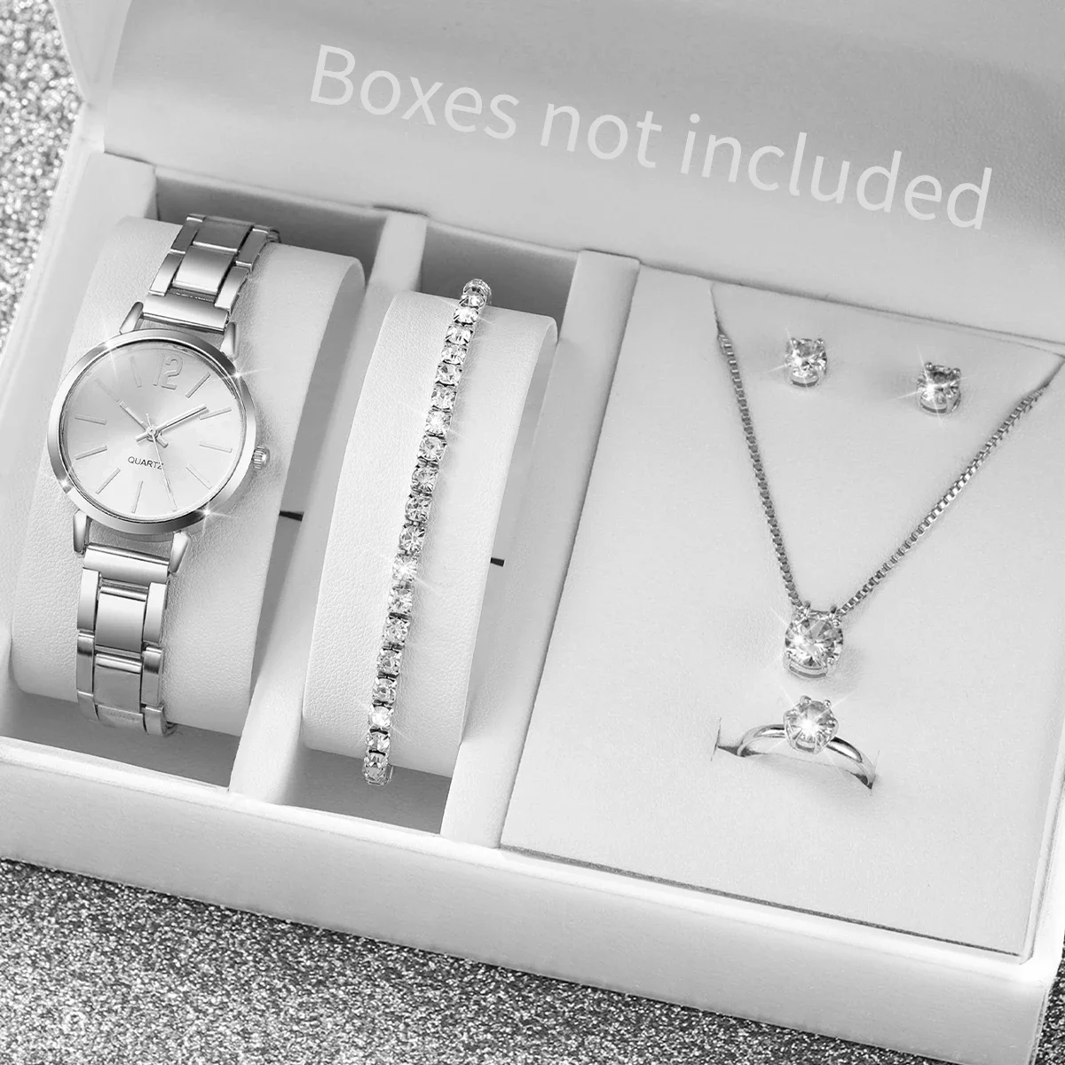 5/6PCS Fashion Women Watches Jewelry Set Luxury Analog Quartz Watch for Women Reloj Mujer Girls Clock GiftWithout Box