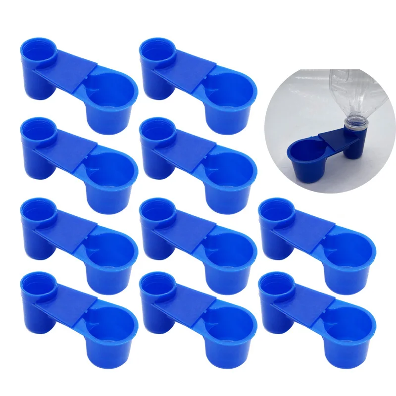 5/10/20Pcs Bird Quail Drinker Cups Water Bottle Cup Cat Chicken Pigeon Parrot Hamster Double Nozzle Water Guide For Family