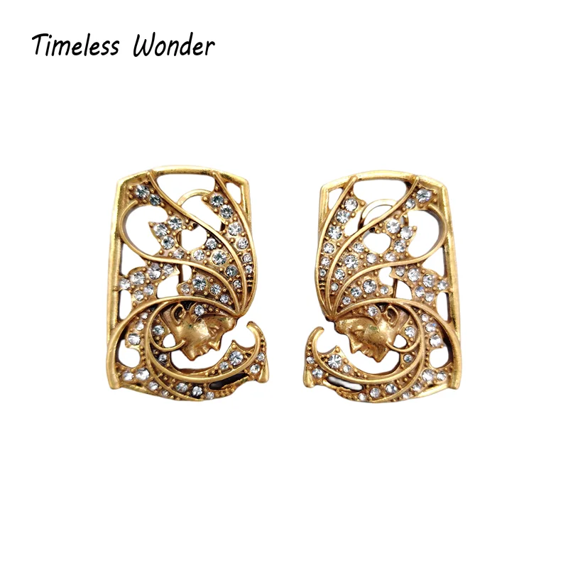 

Timeless Wonder Retro Zircon Geo Stud Earrings for Women Designer Jewelry Punk Runway Gift Brincos Medieval Rare 1468