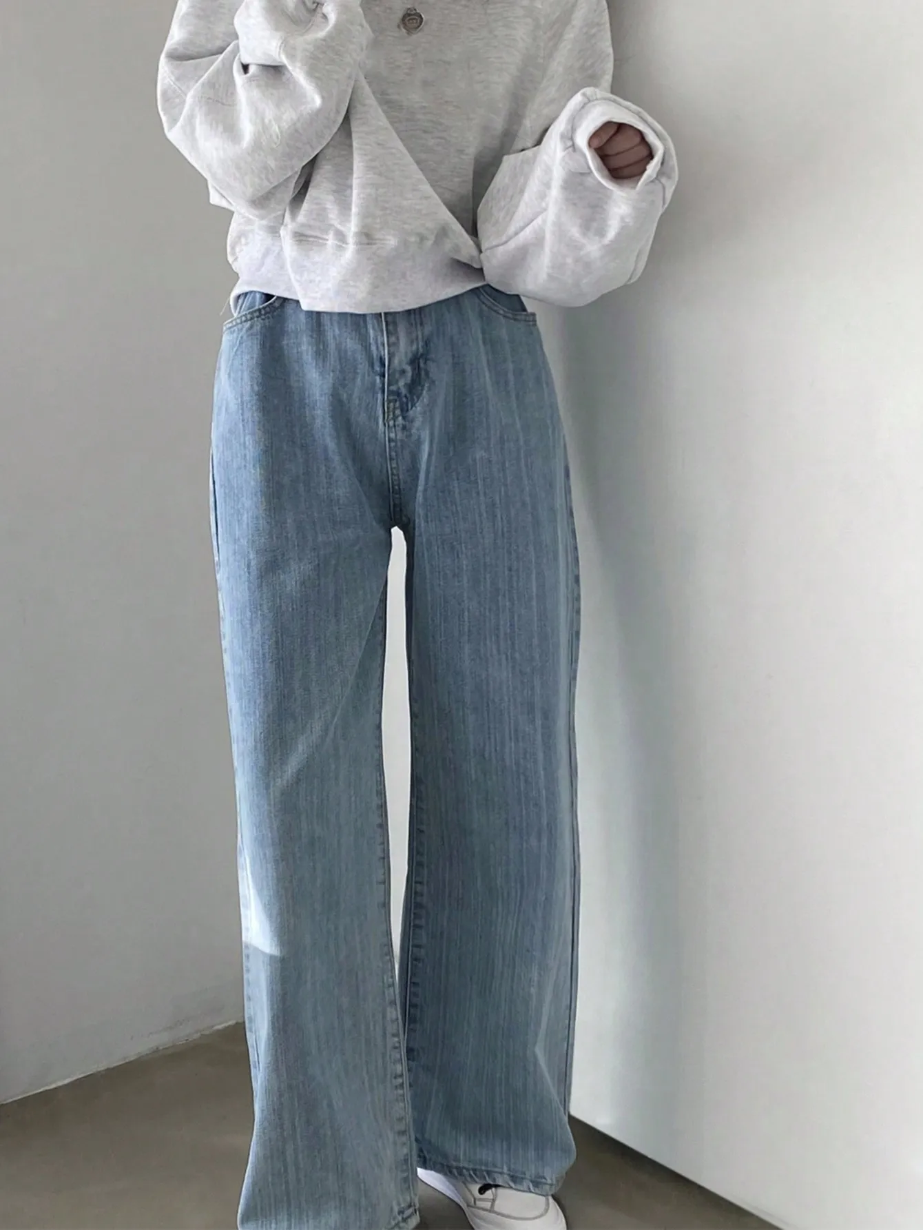 Korean Chic Stripesd High-Waisted Women's Jeans 2024 New Spring & Fall Styles Are Popular This Year