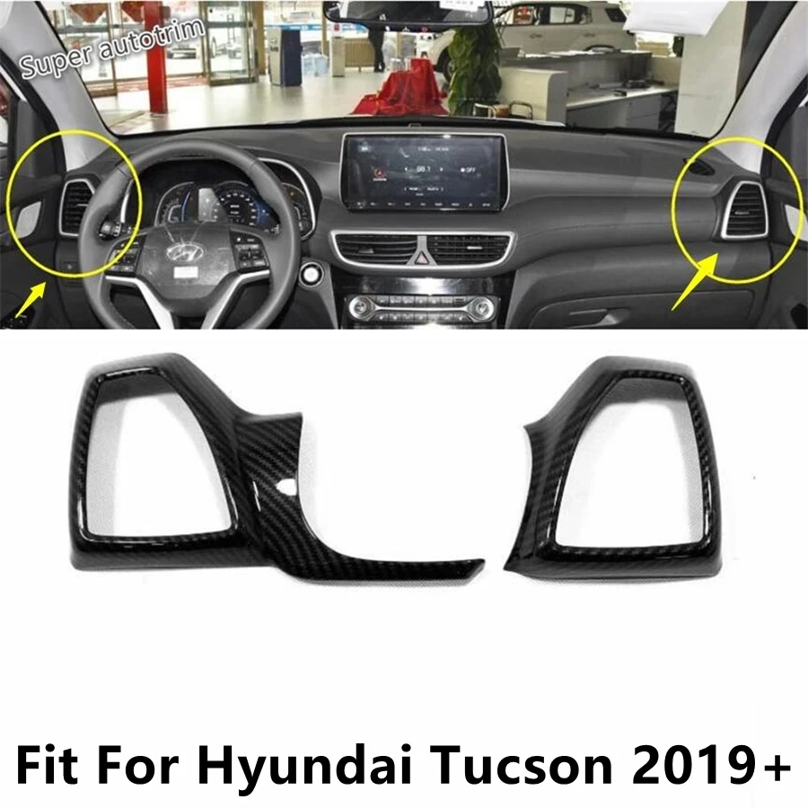 

Dashboard Side Air Conditioning AC Outlet Vent Frame Cover Trim For Hyundai Tucson 2019 2020 Carbon Fiber Accessories Interior