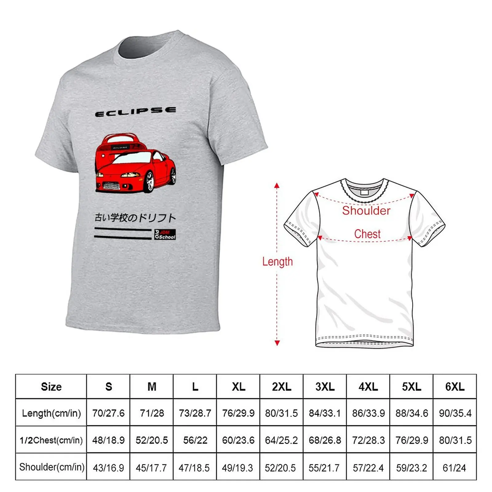 JDM Eclipse Red T-Shirt funny t shirt plus size t shirts sports fan t-shirts mens t shirt graphic