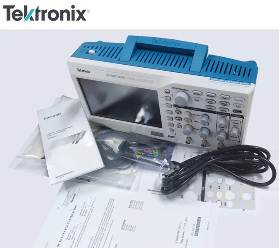 جهاز رسم الذبذبات الرقمي Tektronix TBS1102C ذو قناتين معدل عينة 1 GS/ثانية 100 ميجاهرتز 20K نقطة طول قياسي