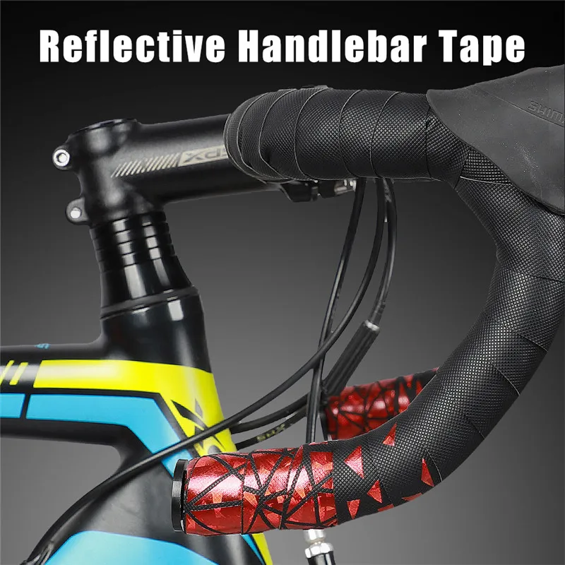 WEST BIKING Road Bicycle Soft Handlebar Tape PU+EVA Anti-slip Bike Handlebar Tape Shock Absorption Cycling Wrap End Plug