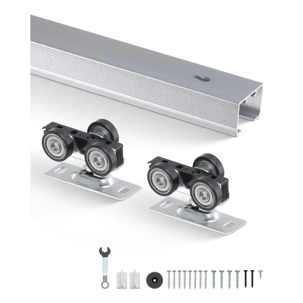 

Heavy Duty 5ft Pocket Door Track Set Kit with 3 Wheels Hardware