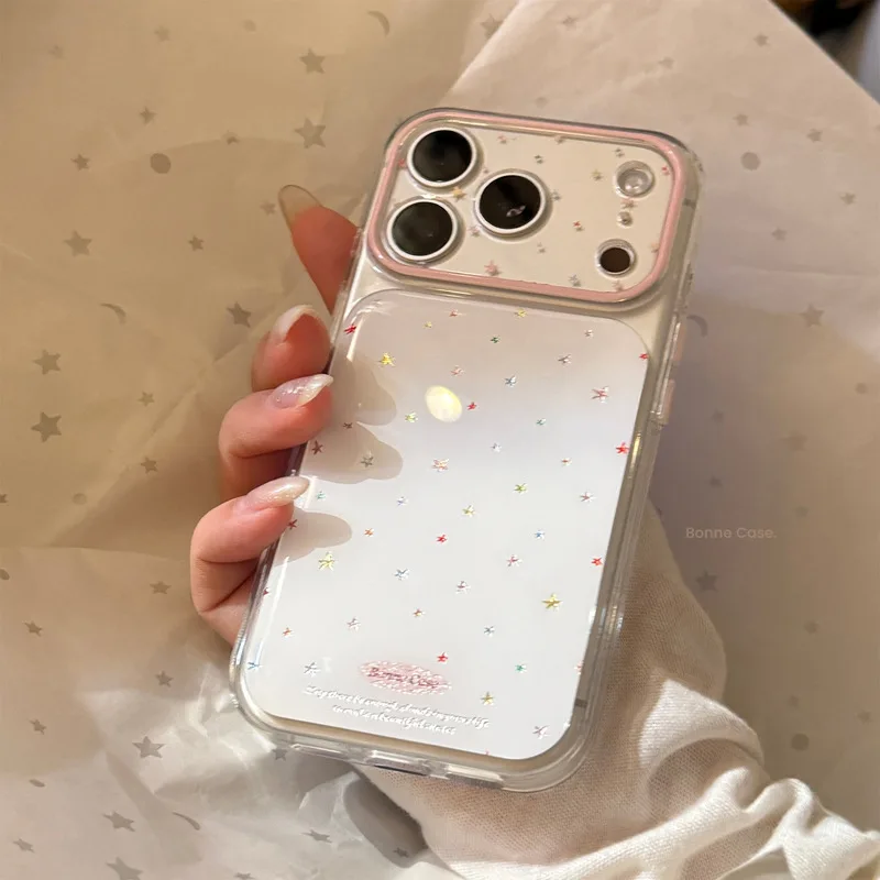 Tiny Star Gold Foil Soft TPU Shockproof Anti-drop Anti-fingerprint Phone Case for iPhone 17 16 15 14 Pro Max