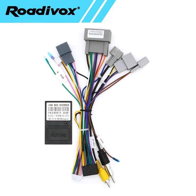 android car radio power cable adapter canbus box For honda crv cr-v 2012 2014 16 pin wiring harness
