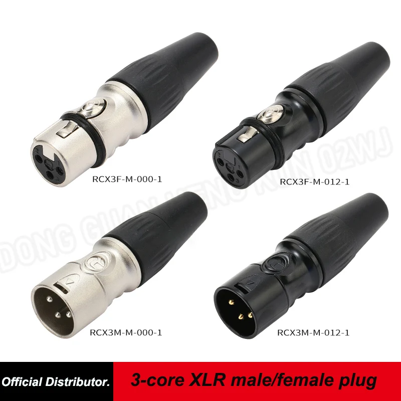 

Microphone Audio Cable Plug Connector XLR Male/Female 3-Pin Cannon MIC Cable Terminal Black Silver Microphone Plug