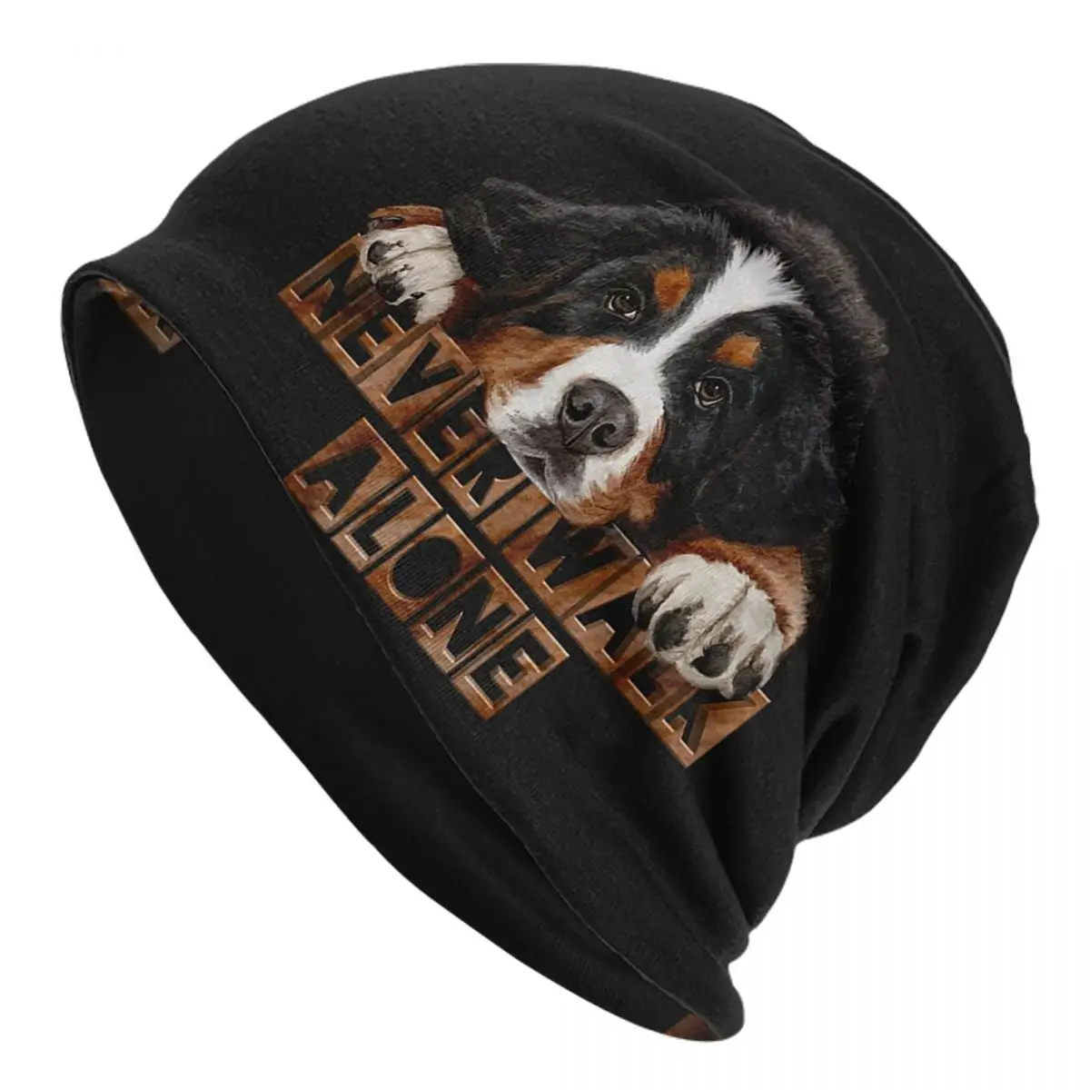 Bernese Mountain Dog Warm Knitted Cap Hip Hop Bonnet Hat Autumn Winter Outdoor Beanies Hats for Men Women Adult