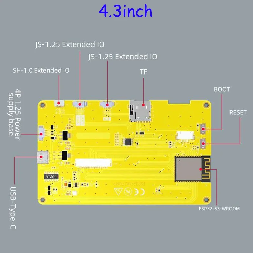 Modulo display RCmall ESP32 ESP32-S3 Scheda di sviluppo WiFi + BT 1.9 