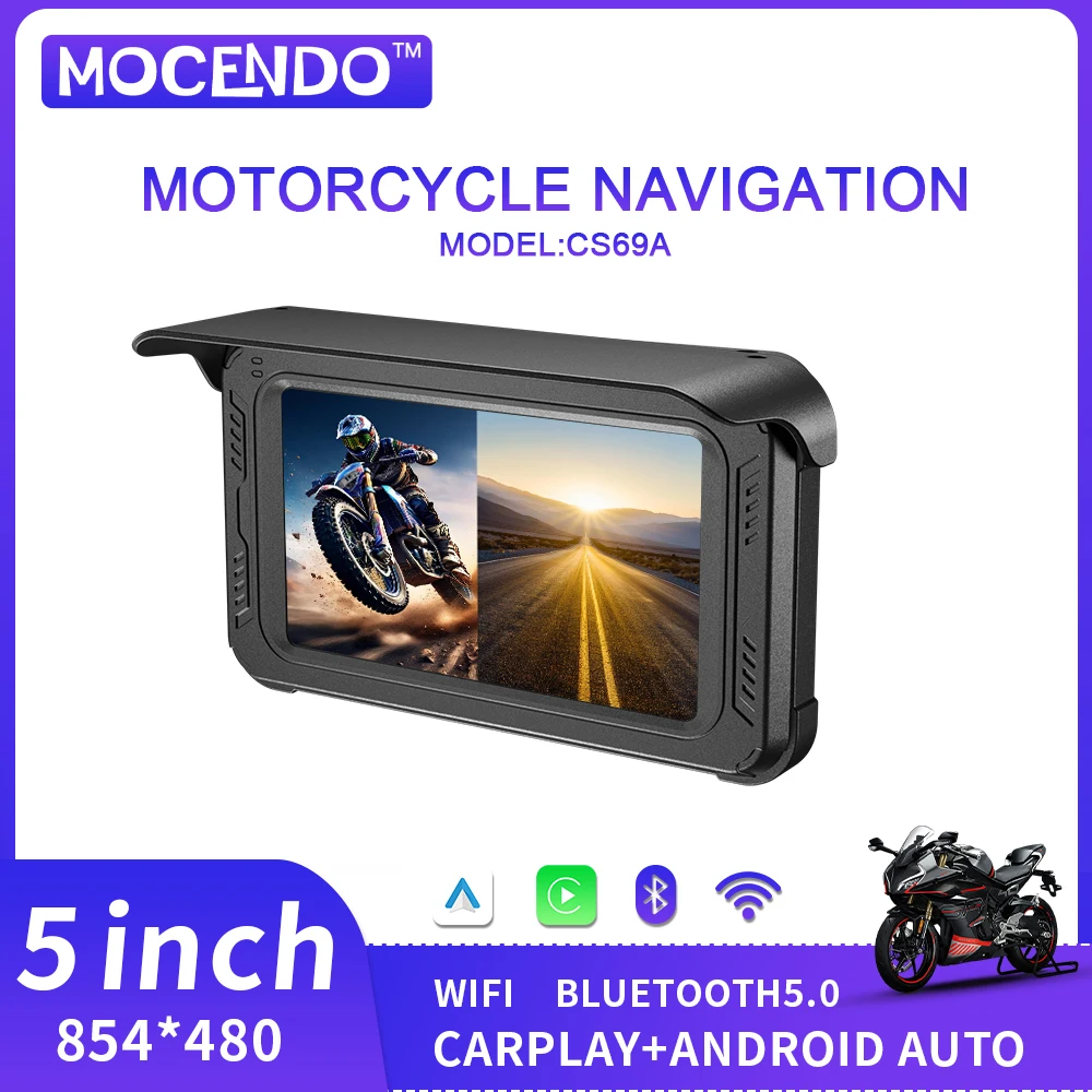 

CS69A Wireless Motorcycle GPS Navigation IP67 Waterproof Android Auto Wireless Carplay Screen for Motorcycle Multimedia Player