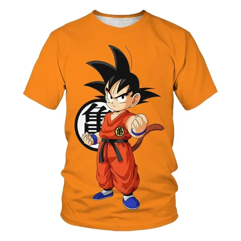 T-shirt Dragon Ball Z à Manches Courtes pour Bébé Garçon, Vêtement Goku Vegeta, Dessin Animé, Été, 3-14T