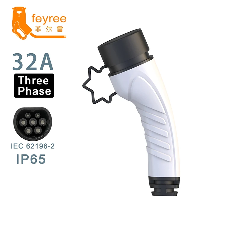 

EV Charger Plug Type2 Female Car Side IEC 62196-2 Adapter 16A 32A 1 Phase 3 Phase for Electric Car Vehicle Charging Station