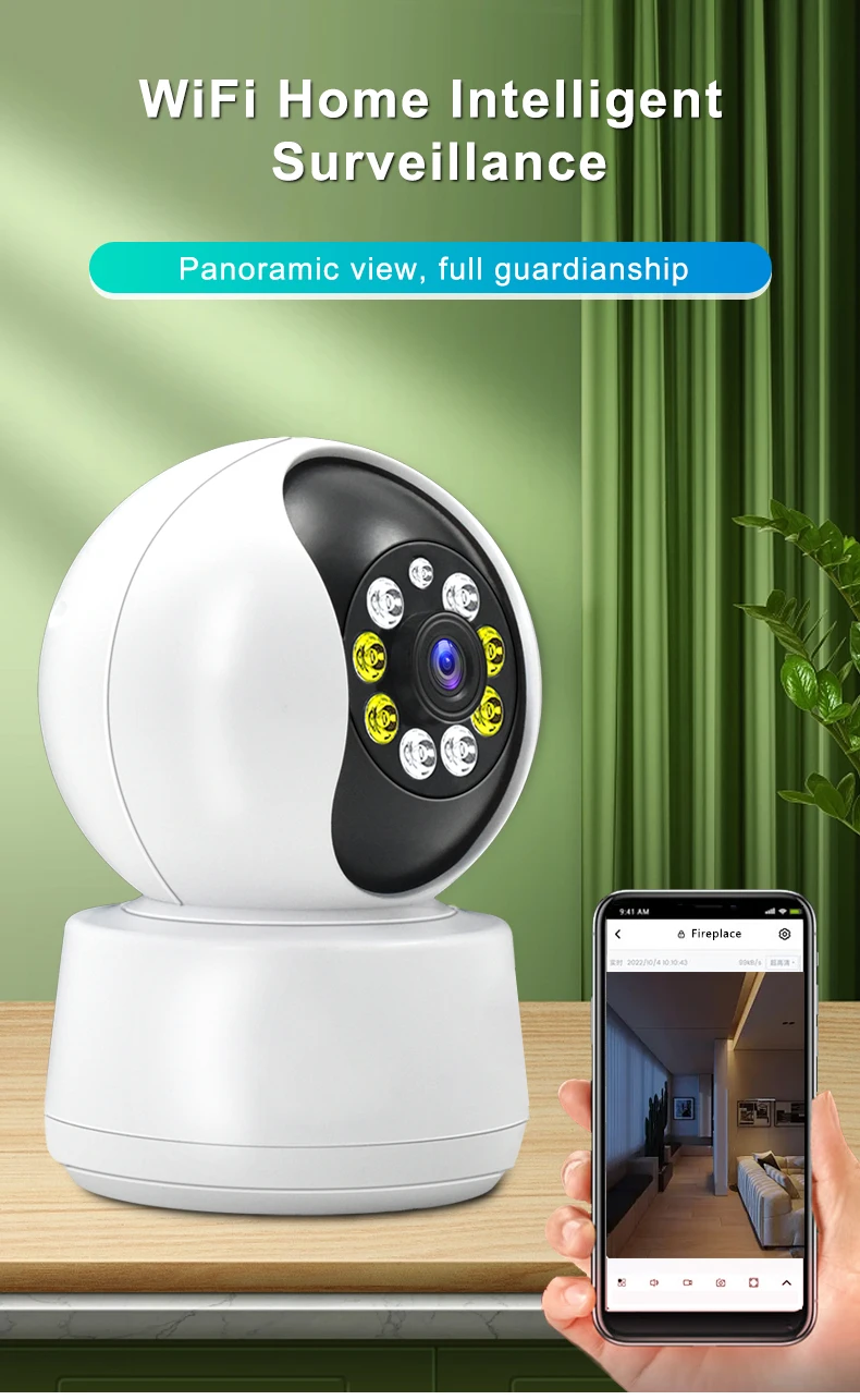 WiFi Wireless IP Camera, Video Surveillance Security Smart Home Tracking, Two-way Audio Baby Pet Monitor