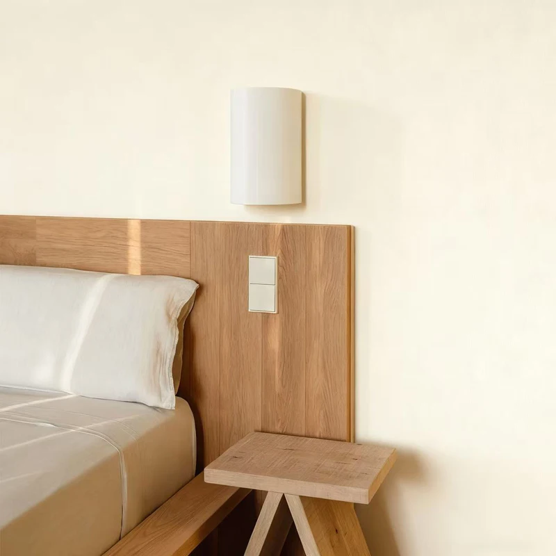 New Modern Minimalist Wall Lamp Bedroom Bedside Light Hallway Lighting Tuya Wi-Fi Bluetooth Smart Linen Fabric Light