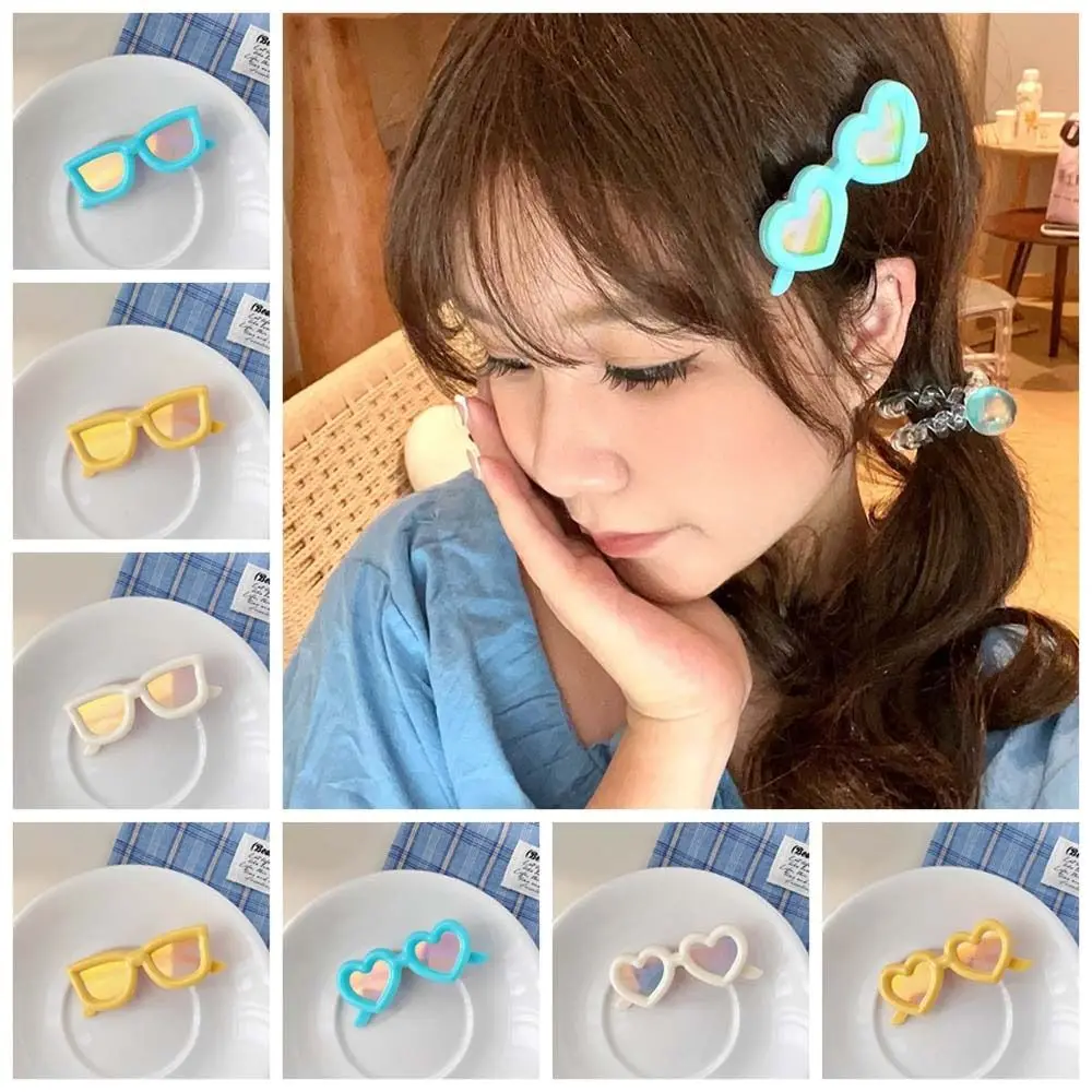 

Seaside Vacation Headwear Sunglasses Hair Clip Sunglasses Shape Female Hair Accessories Girl Hair Clip Square Heart-shaped