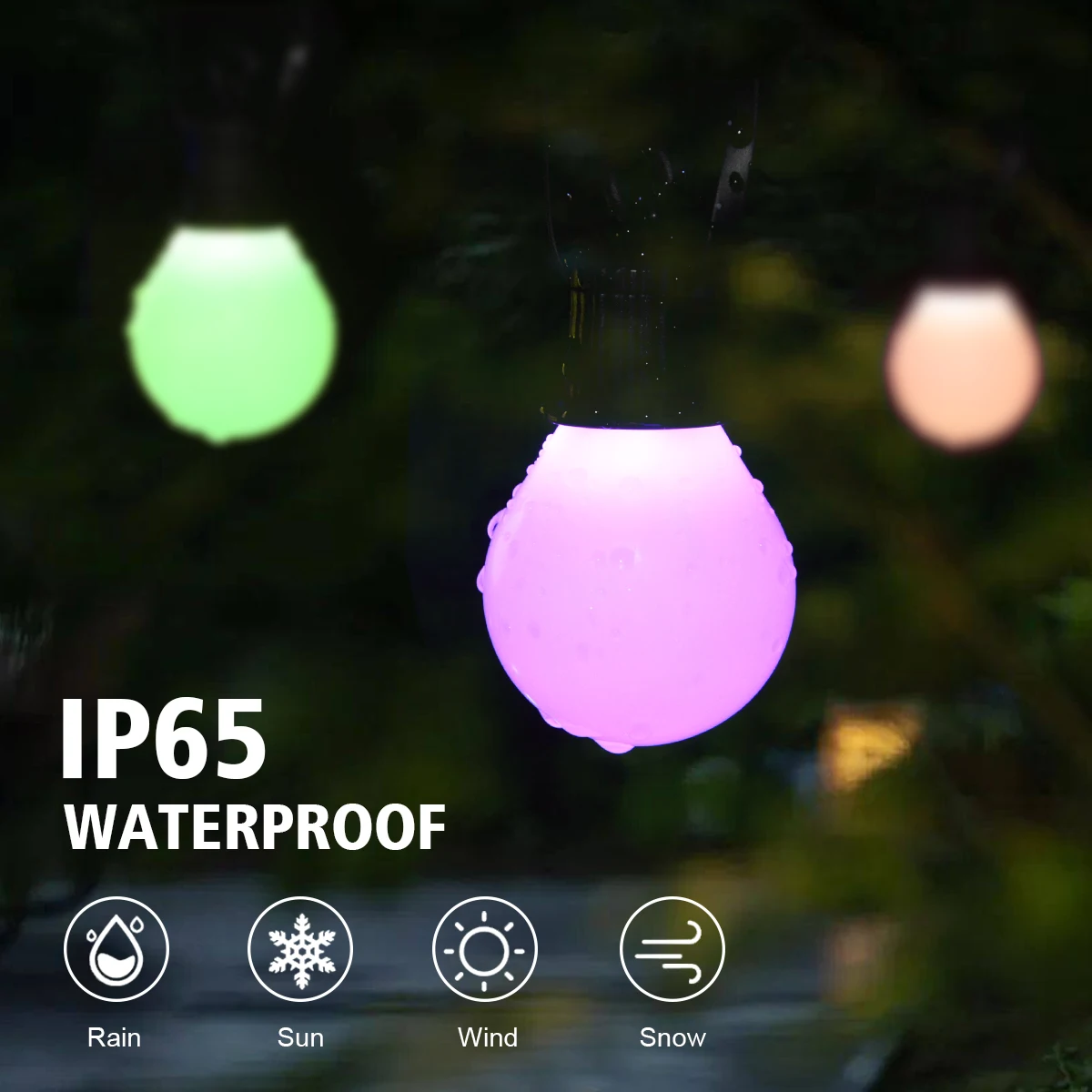 Smart G40 LED Bulb String 15M/30M 25/50 Bulbs Festoon USB Fairy Lights Bedroom Outdoor Garden Christmas Decoration Light Garland