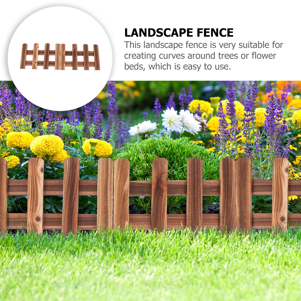 

Carbonized Wood Fence 25cmx60cm Durable Lightweight Outdoor Garden Balcony Decor Fences Yard Wooden Borders Trellis Panels