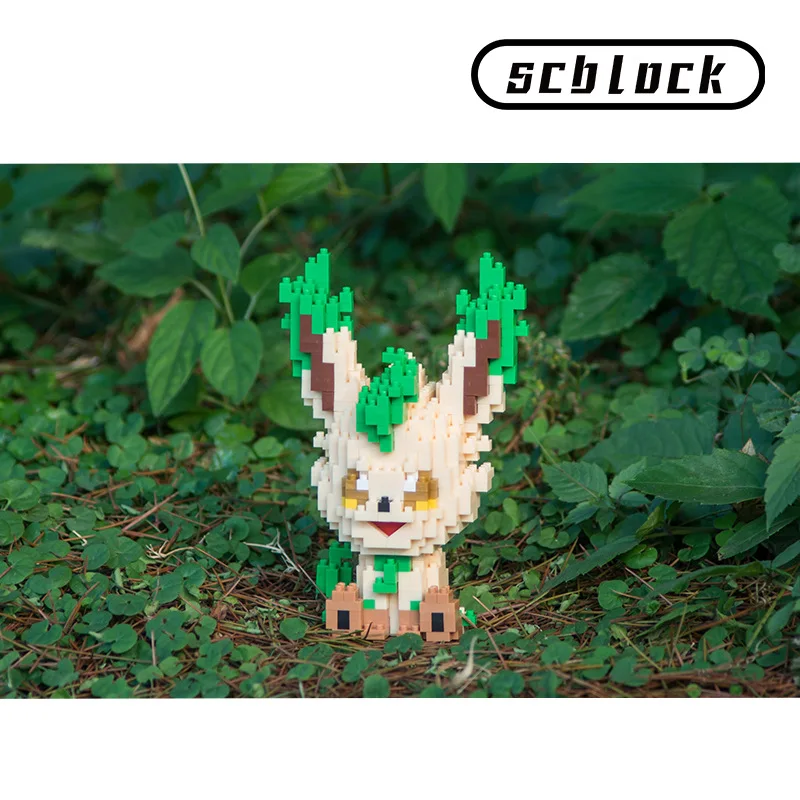 Pokemon Building Blocks Eevee Flareon Micro Diamond Assembled Model Leafeon Mini Brick Sylveon  JP Anime Figure For Kid Toys