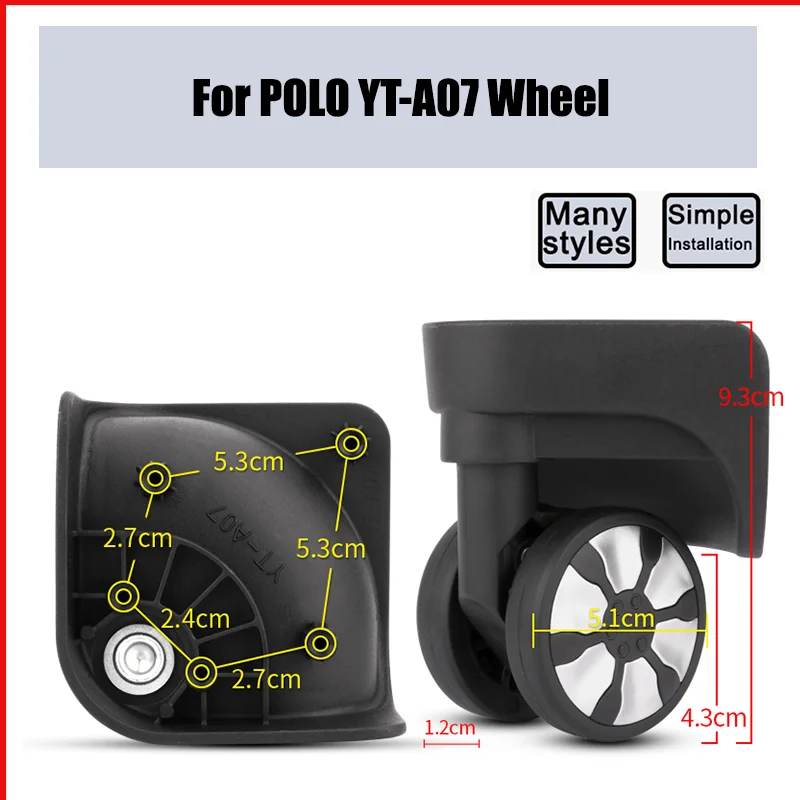 

Suitable For POLO YT-A07 Universal Wheel Replacement Suitcase Smooth Silent Shock Absorbing Wheel Accessories Wheels Casters