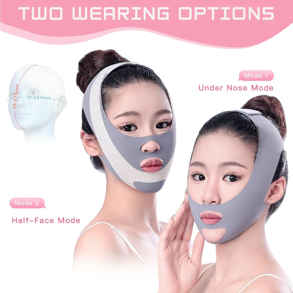 جديد الوجه التخسيس الفرقة الخامس خط رفع قناع مكافحة الشيخوخة شد الوجه مزدوجة الذقن والطيات الأنفية قابل للتعديل ثبات حزام #3