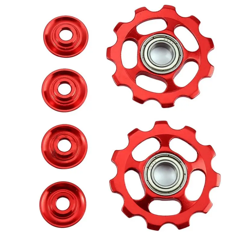 2pcs Mtb Bicycle Rear Derailleur Jockeys Wheel Steel Bearing Pulley Cnc Road Bike Guide Roller Bicycle Parts Accessories Pulleys