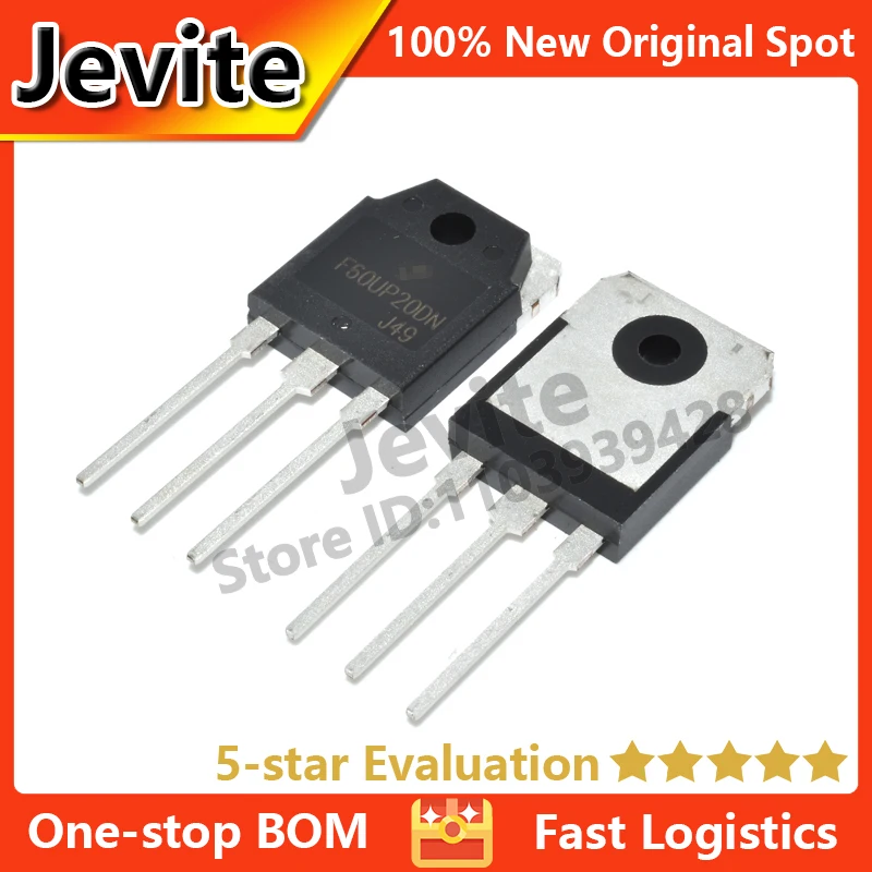 

Jevite 100% New Original electronics Controller 50 units/lote F60UP20DN FFA60UP20DNTU 200V 30A TO-3P Diode Transistor