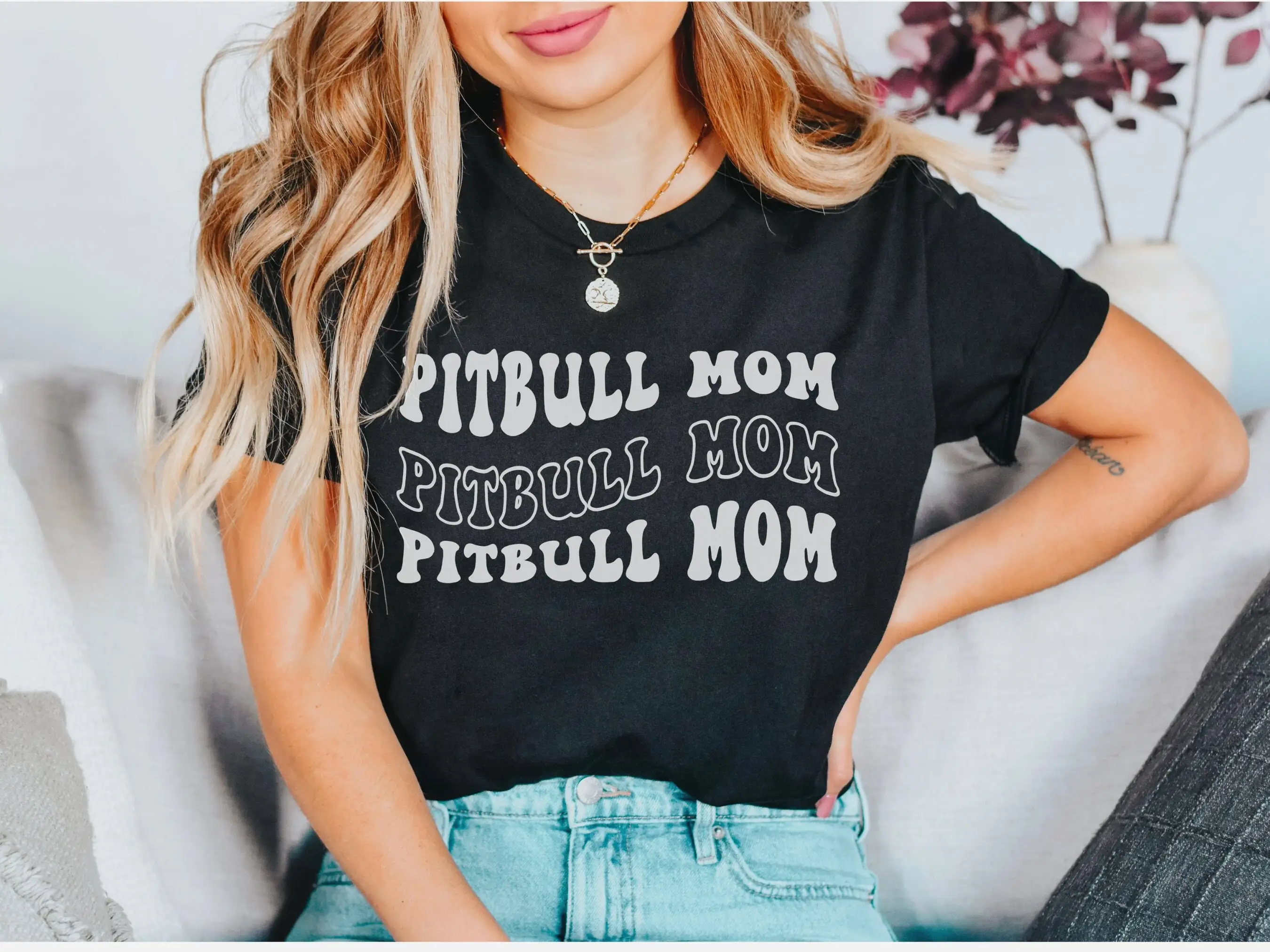 Pitbull mom shirt lover T American bully tee Pittie dog gift for Moms