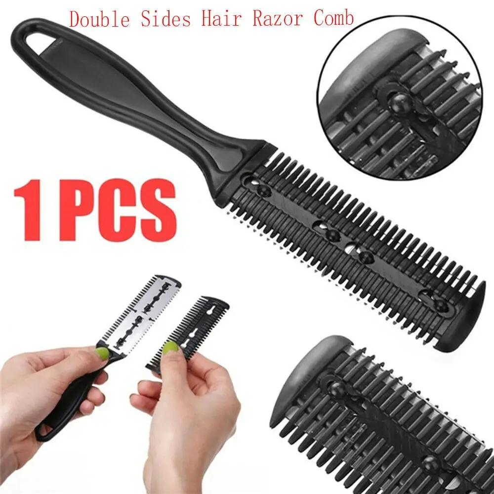 Hot New Hairdressing Hairstyle Styling Tool Professional Hair Razor Comb Hairdressing Thinning Double Sides