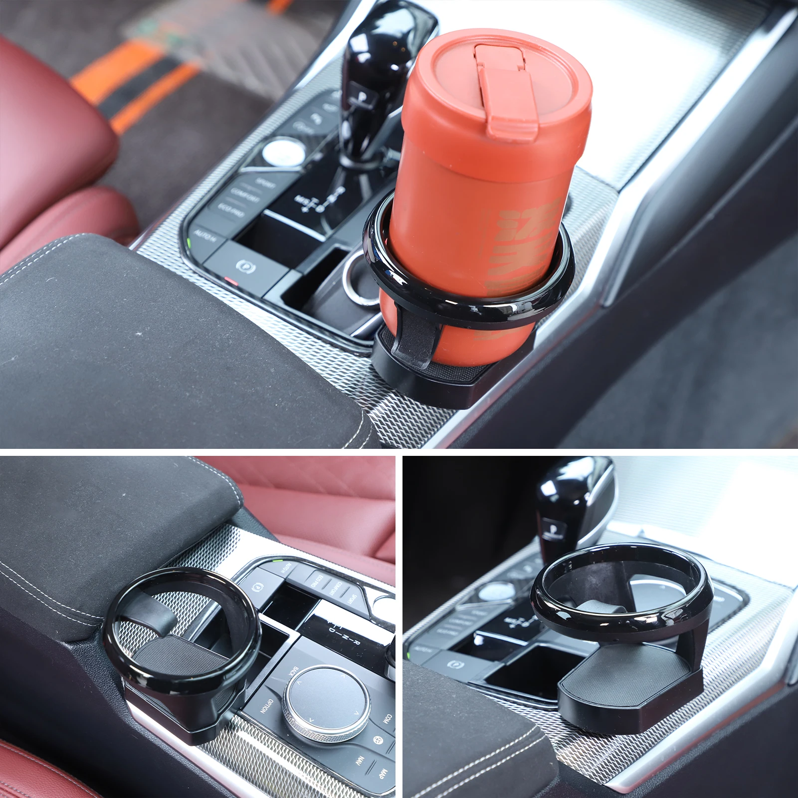 

For BMW X5 X6 Z4 G05 G06 G29 20-23 ABS Black Car Central Control Gear Storage Box Water cup holder interior Trim Car Accessories