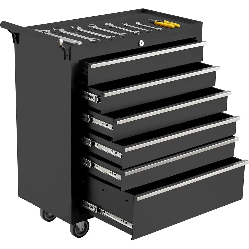 

Rolling Tool Chest, 6 Ders Tool Storage Cabinet with Wheels, Portable Tool Cabinet Organizer with Locking System & Der Liners,Un