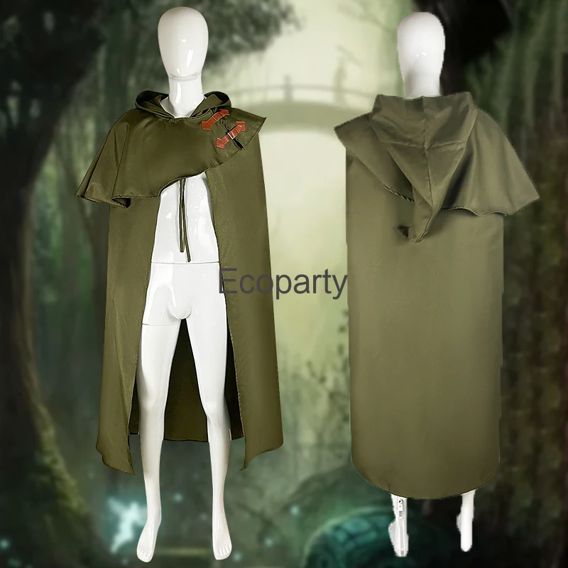 Feiticeiro Verde Cosplay Traje para Homens e Mulheres, Elf Hood Manto, Halloween Manto, Roupas de Carnaval, Steampunk, Fantasia, Novo