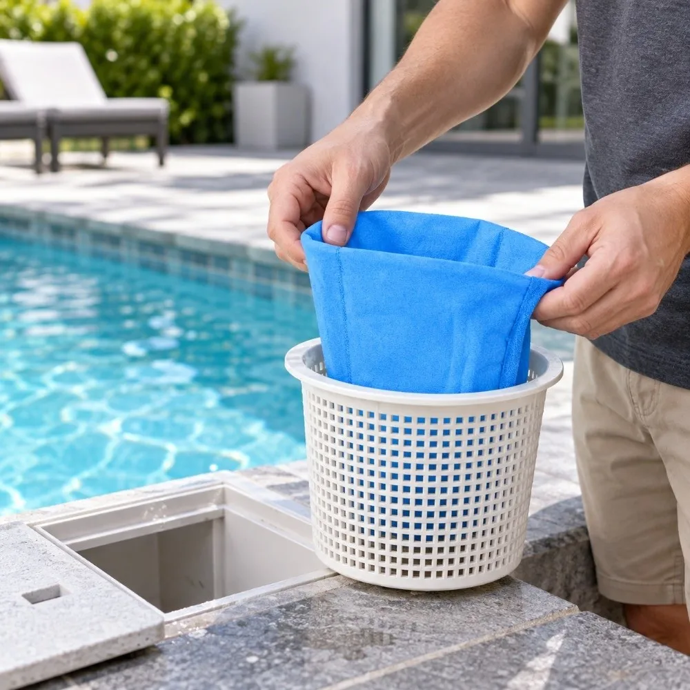 20pcs Blue Pool Skimmer Socks Ultrafine Mesh Micro Filter Micro Filter Bags Pool Vacuum Cleaner Filter For Pool Cleaner