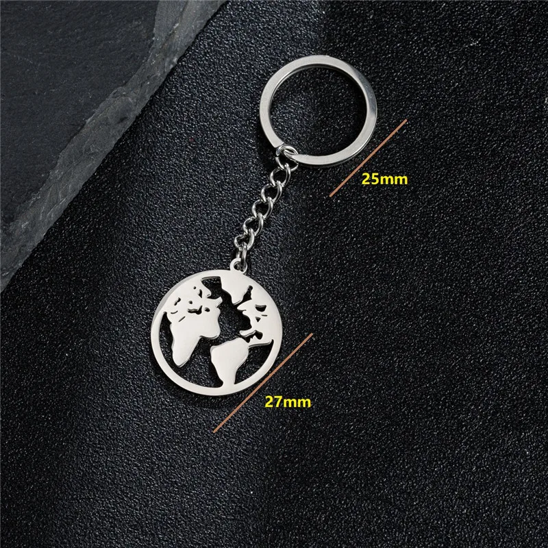 Punk Silver Color Stainless Steel Bicycle Keychain for Women Men Daily Jewelry Strap Waist Wallet Keyrings Car Bag Key Chains