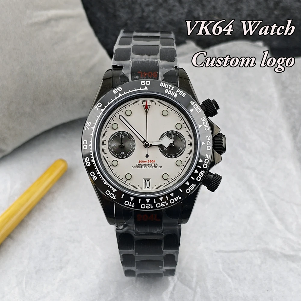New VK64 Watch Men's Watch Customized Logo Watch Quartz Chronograph High Quality Stainless Steel Watch VK64 Movement Watch