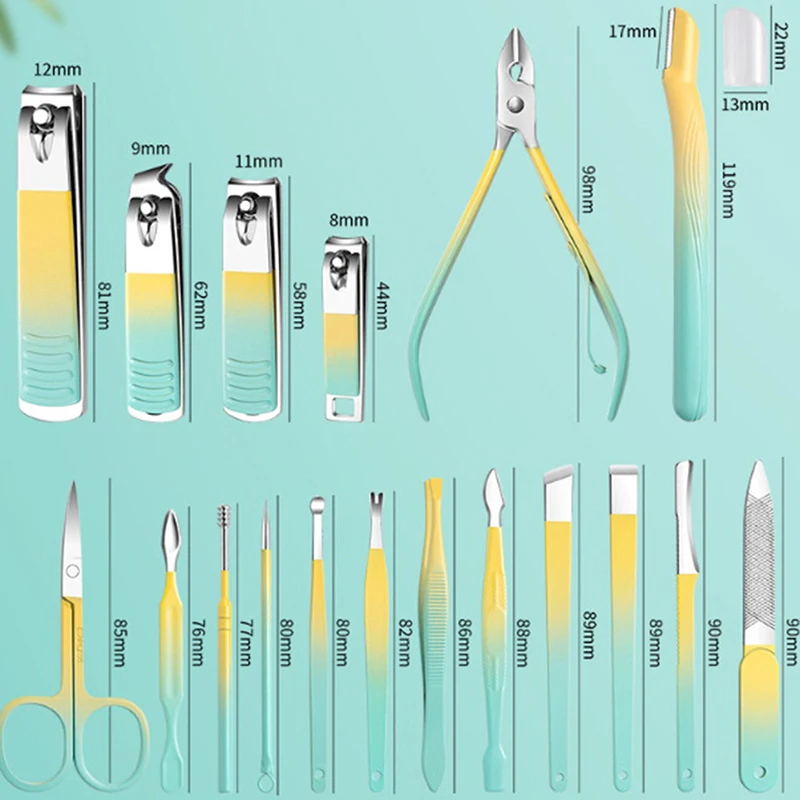 3/10/12/18Pcs Maniküre-set Pediküre Sätze Nagel Knipser Werkzeuge Edelstahl Professionelle Nagel Schere cutter Reise Fall Kit
