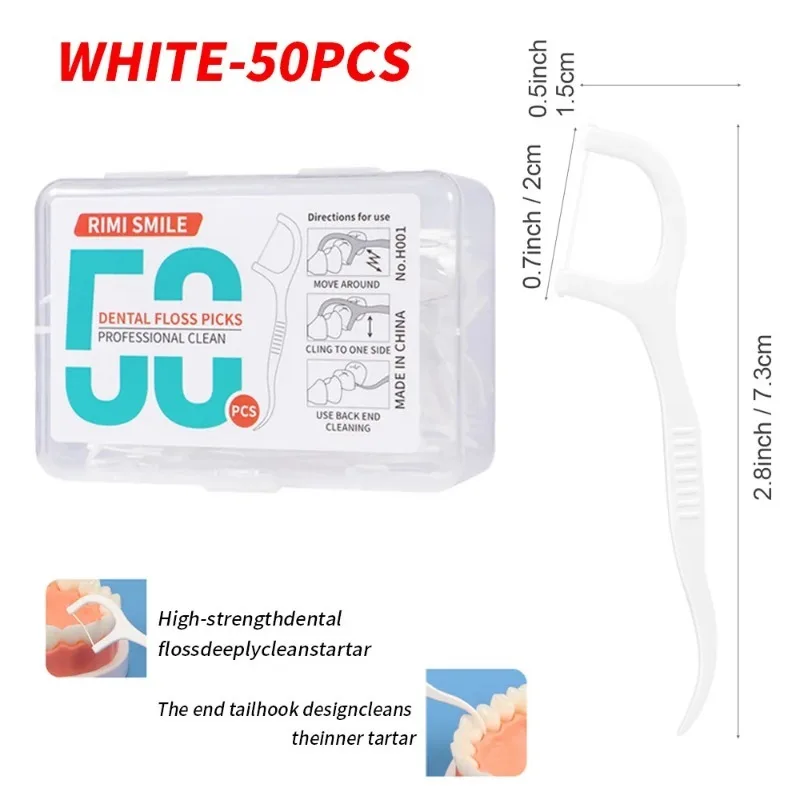 Dual Use Dental Floss Picks 50-1000Pcs Smooth Floss Sticks, Gentle on Gums Better Than Toothpicks, Effectively Clean Interdental