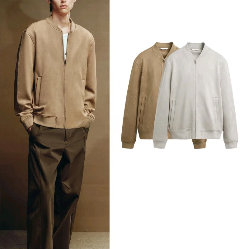 

Мужская летняя куртка-пилот Slim Fit: новая модель, приталенный крой, с ребристыми вставками, прямые леггинсы, застежка-молния, длинный рукав, повседневное пальто