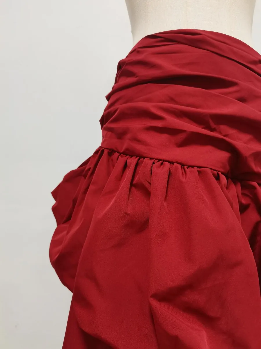 TWOTWINSTYLE Patchwork Folds Irregular Skirts for Women High Waist Solid Loose Minimalist Skirt Female Fashion Clothing New 2026