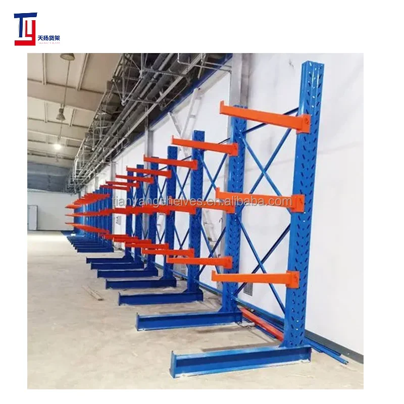 Heavy-Duty  Steel Cantilever Storage Display Racks Double-Sided Boltless Shelf with Warehouse Bracket Arm Supermarket Use