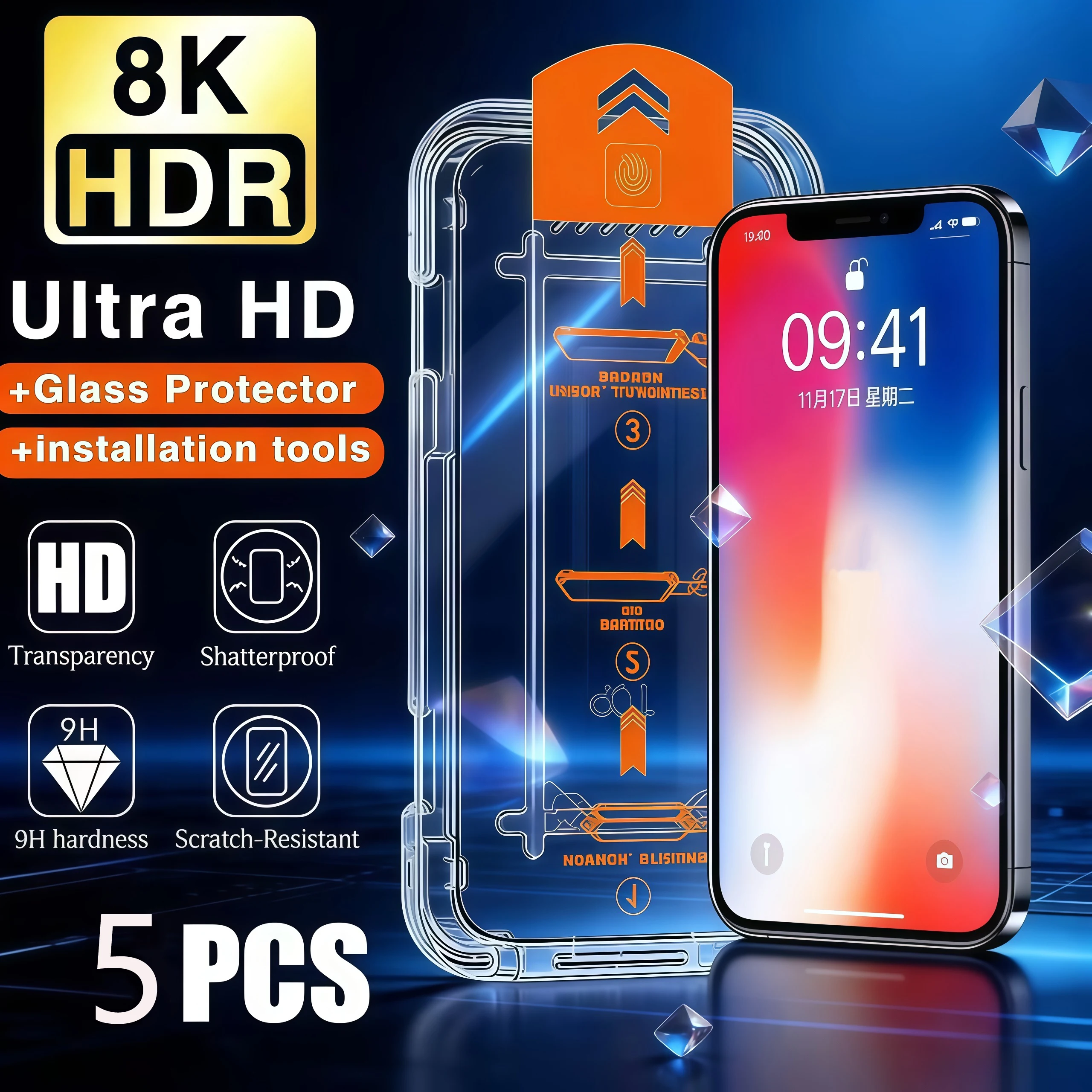 

5PCS Oleophobic Coating Screen Protector For Poco C85 C75 C71 C65 C61 C55 C51 C50 C40 Dust Free Easy Install Tempered Glass Film