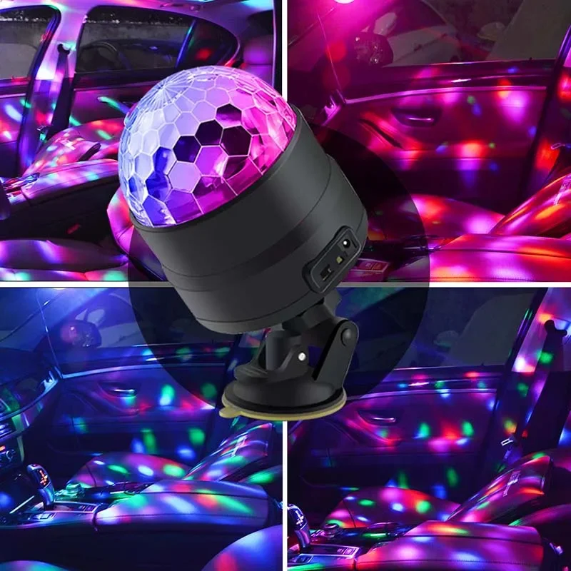 Colorful DJ car roof, ambient lighting, interior decoration, wireless voice control, music rhythm, flirting lights